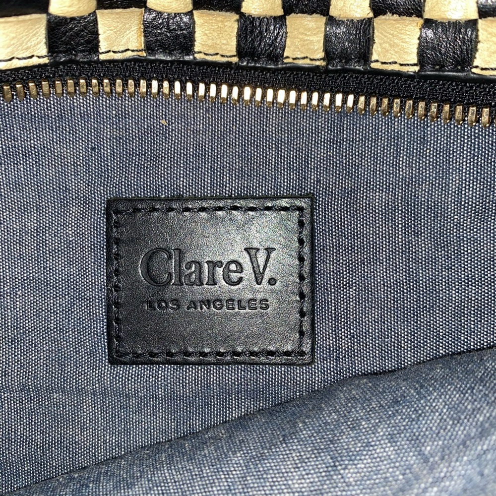 Clare V Black and Cream Checkered Crossbody Belt Bag - Picture 5 of 11